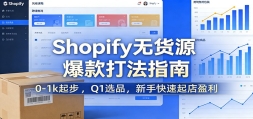 Shopify�޻�Դ������Σ�0-1k�� ��Q1ѡƷ�����ֿ������ӯ��
