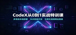 CodeX��0��1ʵս��ѵ�Σ���ϵͳ���ز���Skill���ܿ�������ͼ����Ƶ��վ��